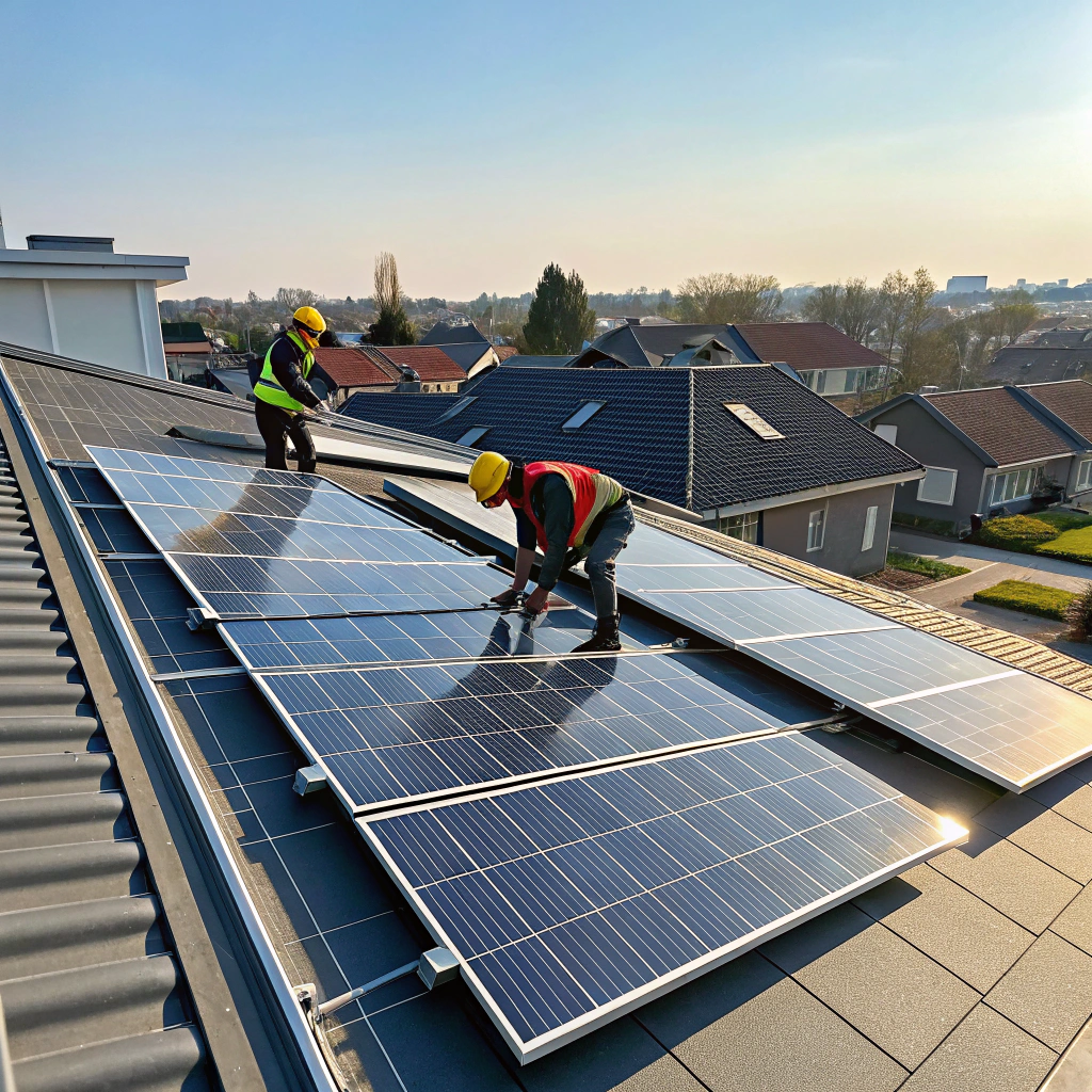 Solar panels with thermometer showing extreme temperatures