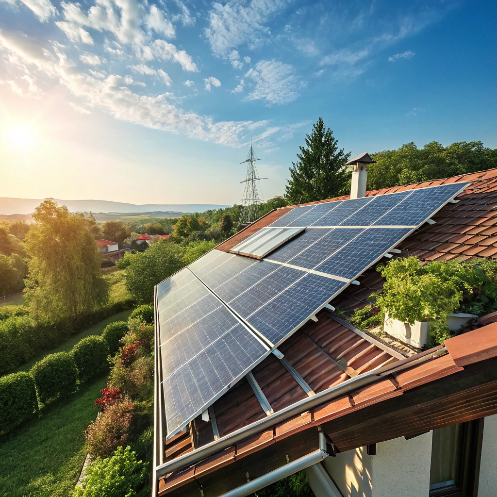 Solar panel array angled toward the sun