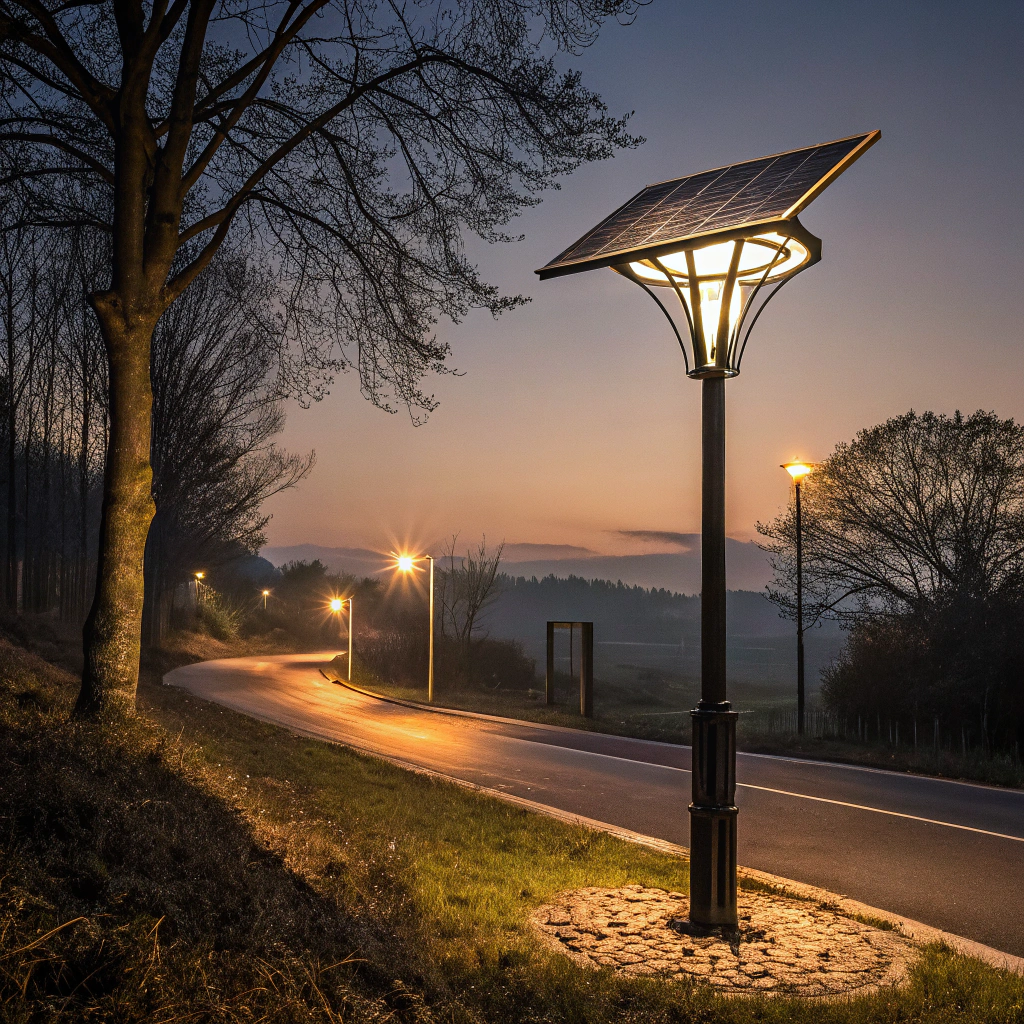 Solar street light in rainy weather