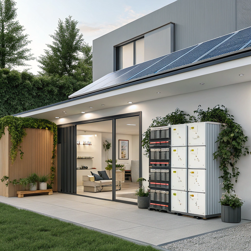 A modular battery storage system in a renewable energy facility